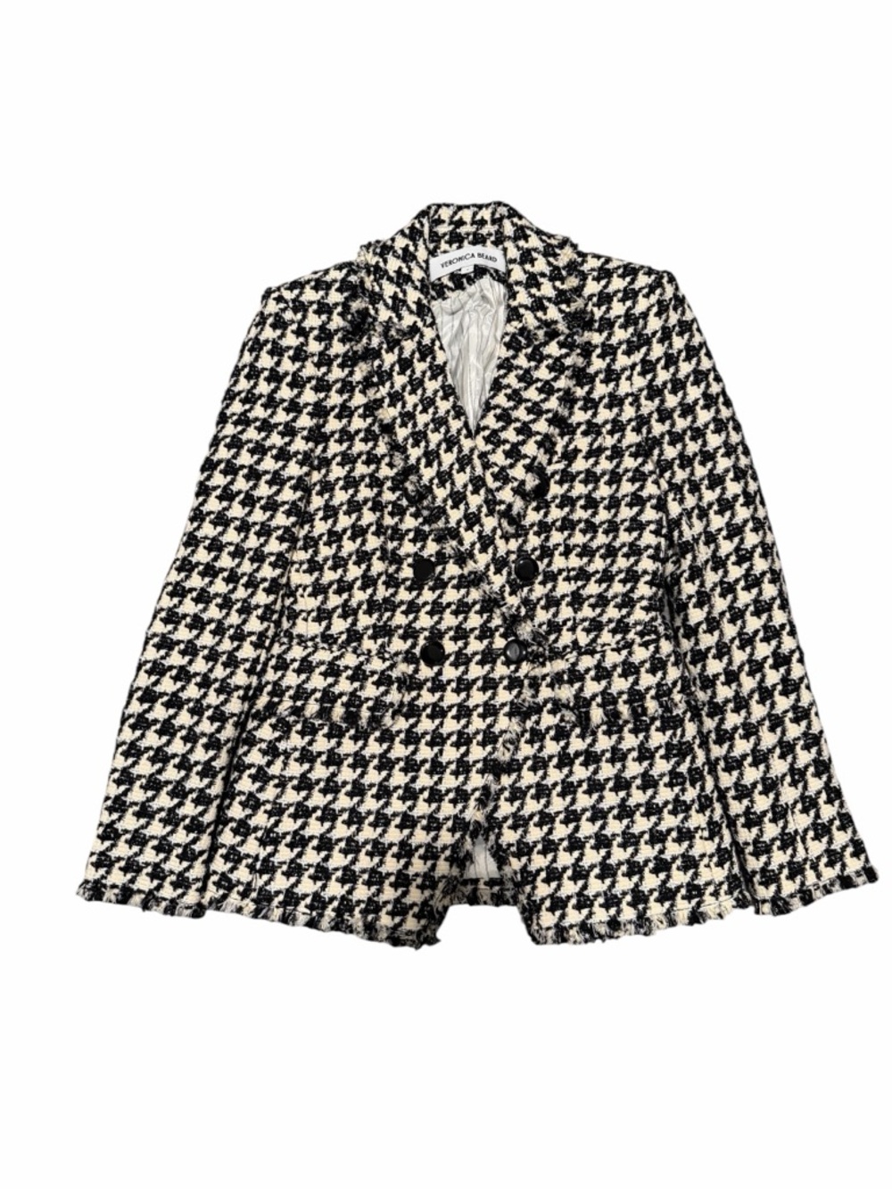 Veronica Beard Miller Dickey Houndstooth Tweed Blazer - Picture 3 of 12